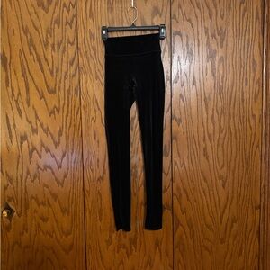 SPANX Velvet Leggings XS Black High Rise Shaping Pull On 18452